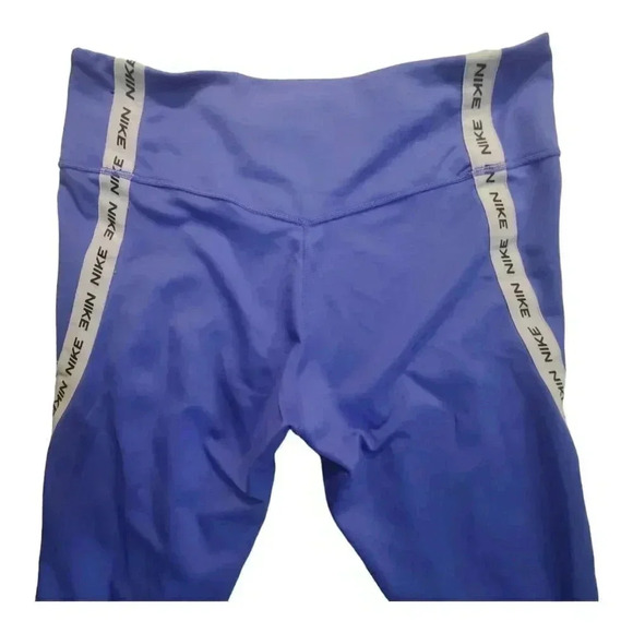 Nike Dri Fit Mid-Rise Size XL Tight Fit Crop Training Pants DD1813-500 Purple - Picture 12 of 16